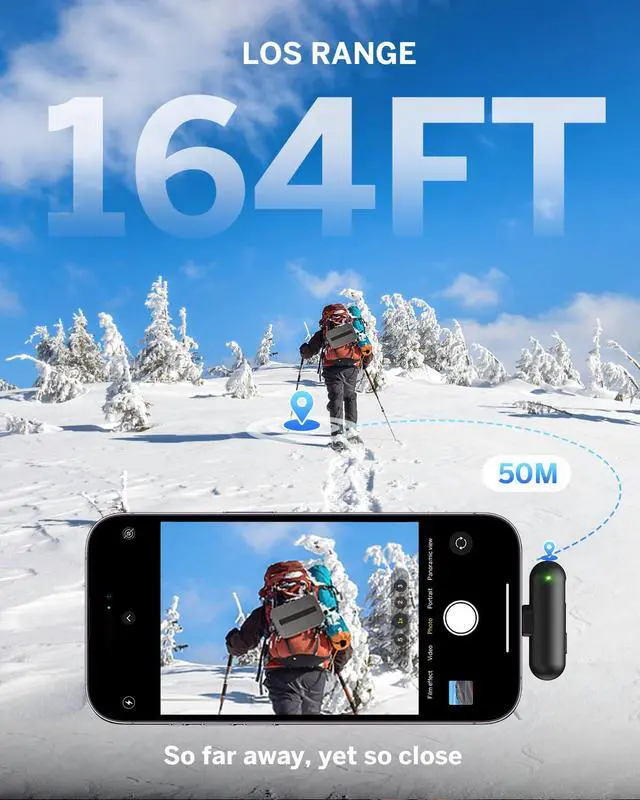 Alt view image 7 of 7 - Mini Wireless Lavalier Microphone for iPhone/Android/PC/Tablets, Lapel Mics with USB-C/Lightning Plug, AI Noise Cancelling, Magnetic Mic, 40H Battery Life with Charging Case for Stream, Vlog, TikTok