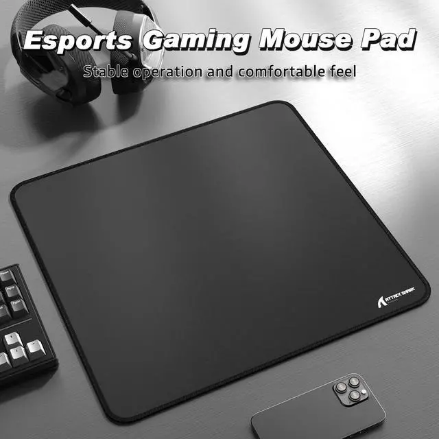 Alt view image 2 of 7 - ATTACK SHARK CM02 Gaming Mouse Pad for Esports Speed Large Mouse mats for Desk Waterproof Surface Stitched Edges and Anti-Slip Rubber Base Size L Laminate 17.72 x 15.75 x 0.16 Black