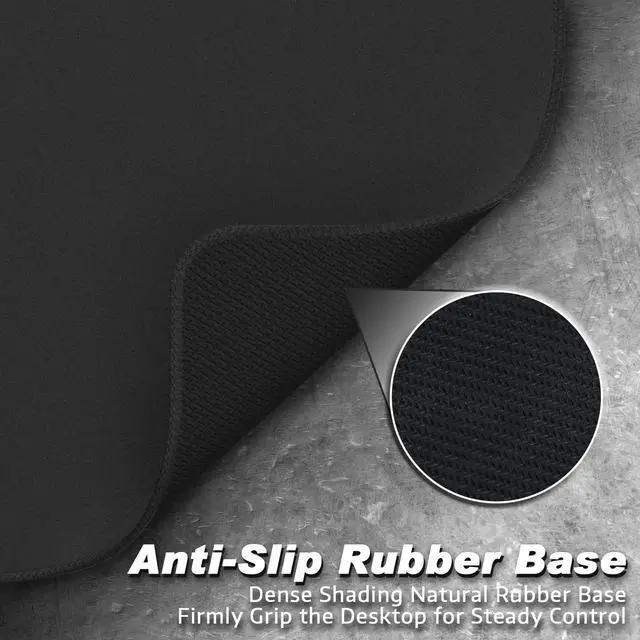 Alt view image 6 of 7 - ATTACK SHARK CM02 Gaming Mouse Pad for Esports Speed Large Mouse mats for Desk Waterproof Surface Stitched Edges and Anti-Slip Rubber Base Size L Laminate 17.72 x 15.75 x 0.16 Black