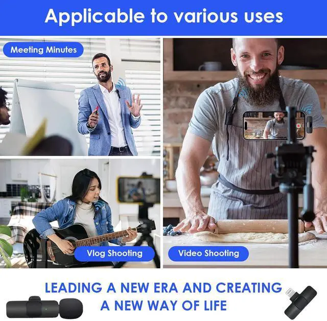 Alt view image 2 of 6 - TARSIUN 2 Pack mini Updated Model Wireless Professional Lavalier Microphone for Android, iPhone, iPad, Laptop, Interview, Live Streams, Video Recording, Podcast, Vlog, YouTube, Instagram.