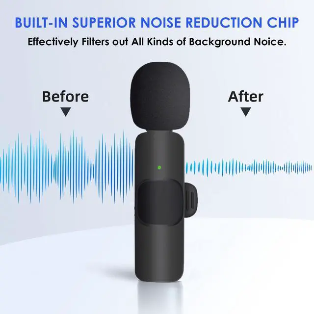 Alt view image 3 of 6 - TARSIUN 2 Pack mini Updated Model Wireless Professional Lavalier Microphone for Android, iPhone, iPad, Laptop, Interview, Live Streams, Video Recording, Podcast, Vlog, YouTube, Instagram.