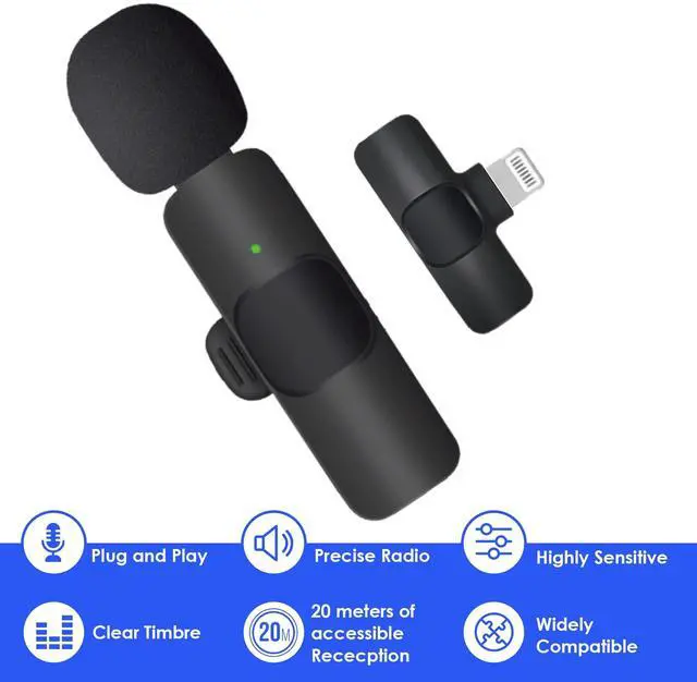 Alt view image 4 of 6 - TARSIUN 2 Pack mini Updated Model Wireless Professional Lavalier Microphone for Android, iPhone, iPad, Laptop, Interview, Live Streams, Video Recording, Podcast, Vlog, YouTube, Instagram.
