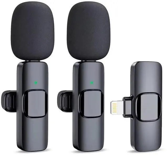 Main image of LKA Products Dual Wireless Lavalier Microphone for iPhone, iPad - Professional Omnidirectional Recording Mic for Interview, Voiceover, Video Podcast, Vlog, YouTube, Video Conferencing, Live Streaming