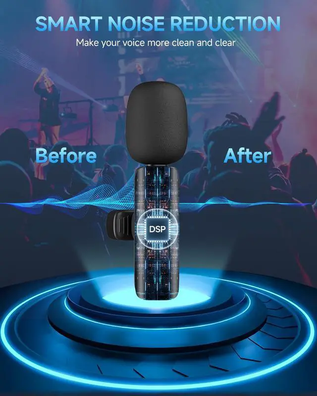 Alt view image 3 of 7 - Caiord 2 Pack Professional Wireless Lavalier Microphone for iPhone iPad(iPhone 14 and Below), Lapel Mics Plug-Play Clip on Lapel Mic for YouTube, Recording, Vlog, Facebook Live