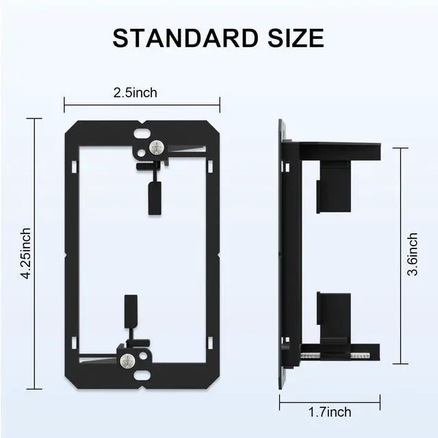 Alt view image 2 of 7 - Iwillink Low Voltage Mounting Bracket (1-Gang, 25 Pack) for Single Gang Wall Plate, Telephone Wires, Network Cables, HDMI, Coaxial, Speaker Cables