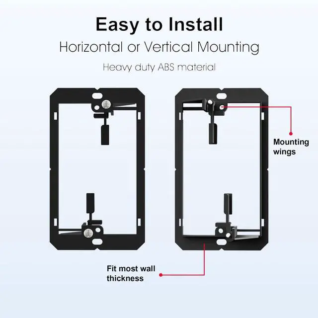Alt view image 3 of 7 - Iwillink Low Voltage Mounting Bracket (1-Gang, 25 Pack) for Single Gang Wall Plate, Telephone Wires, Network Cables, HDMI, Coaxial, Speaker Cables