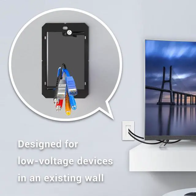 Alt view image 6 of 7 - Iwillink Low Voltage Mounting Bracket (1-Gang, 25 Pack) for Single Gang Wall Plate, Telephone Wires, Network Cables, HDMI, Coaxial, Speaker Cables