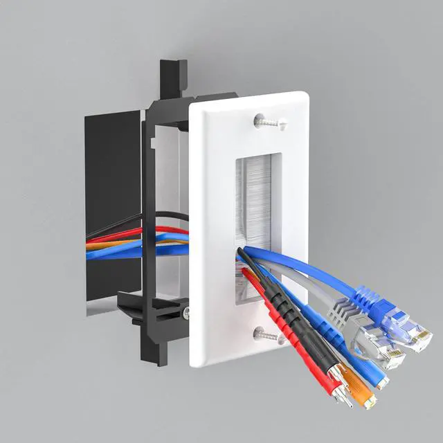 Alt view image 5 of 7 - Iwillink Low Voltage Mounting Bracket (1-Gang, 25 Pack) for Single Gang Wall Plate, Telephone Wires, Network Cables, HDMI, Coaxial, Speaker Cables