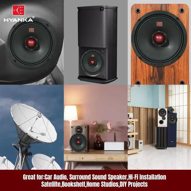 Alt view image 7 of 7 - H YANKA BMC-65 6.5 Midrange Speakers Car Audio, 120 Watts 4 Ohms Bullet Design Door Speakers with Black Steel Basket, Distortion-Free Sound, Ideal for Cars, Trucks, and More. (1 Pair)