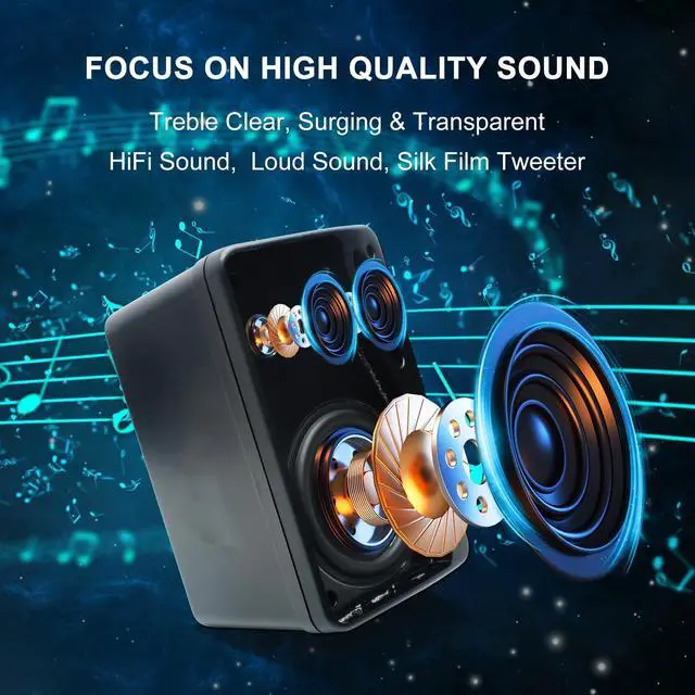 Alt view image 2 of 7 - Herdio 3.5 Inch Passive Outdoor Speakers Wired Waterproof, 200W 3 Way Premium Mountable Wall Mount Speakers with Superior Sound, All-Weather Durability, for Patio Marine Boat Garage Indoor(Black Pair)