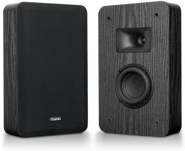 Main image of Saiyin On-Wall Speakers (Pair),Flexible Install Wall-Mountable Surround Speaker,4 Ohms,3.5-Inch Woofer with Horn Tweeter,2-Way Passive Speakers for Home Theater, Living Room,Office