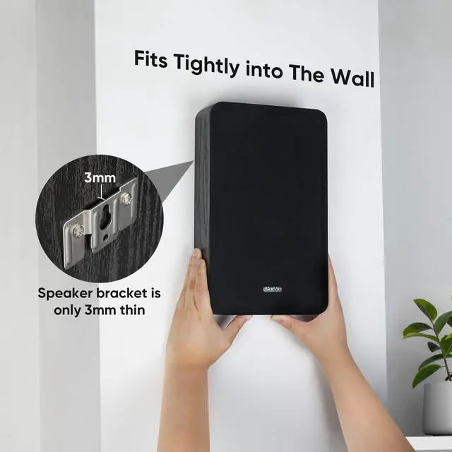 Alt view image 5 of 6 - Saiyin On-Wall Speakers (Pair),Flexible Install Wall-Mountable Surround Speaker,4 Ohms,3.5-Inch Woofer with Horn Tweeter,2-Way Passive Speakers for Home Theater, Living Room,Office