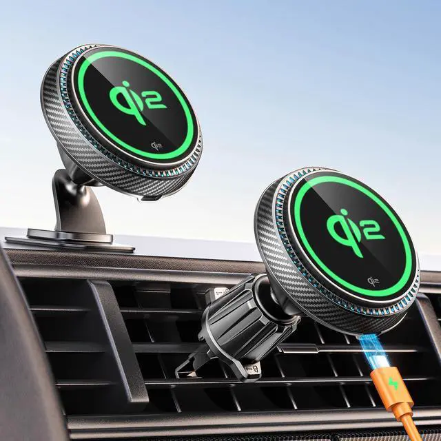 Main image of APPS2Car for Qi2 15W MagSafe Car Mount Charger, Qi2-Certified MagSafe Car Charger, Air Vent/Dashboard Magnetic Phone Holder Car for iPhone 16 Pro Max Plus 15 14 13, Black