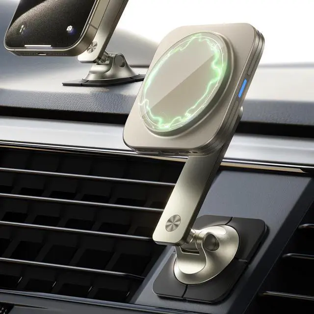 Main image of ESR for 15W MagSafe Car Mount Charger, Universal Dashboard/Tesla MagSafe Car Charger, Magnetic Wireless Charging, Adjustable Car Phone Holder for iPhone 17/16/15/14/13/12, S25, Pixel 10, Titanium