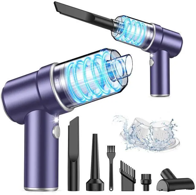 Main image of KMM Handheld Car Vacuum Cleaner, 9000PA Vacuum Cleaner & Air Duster, 120W High Power Vacuum Portable Cordless, Hand Held Vacuum Rechargeable with Multi-Nozzles & LED Light for Home, Car, Office