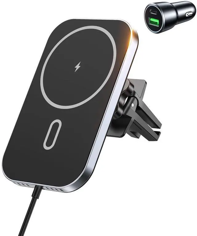 Main image of Mukiya for MagSafe Car Mount Charger with Adapter, 360° Rotation Magnetic Wireless iPhone Car Charger for Air Vent, Compatible with iPhone 17/16/15/14/13/12 Series