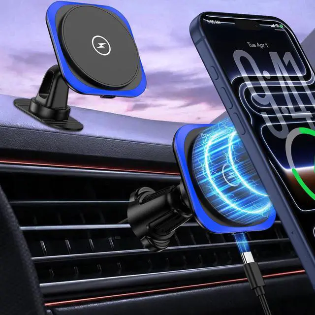 Main image of for Magsafe Car Mount Charger, 15W Magnetic Wireless Car Charger, Magnetic Car Phone Holder for iPhone 17 16 15 14 13 12 Series, Samsung Galaxy S25 S24 S23 S22 S21 S20 Ultra FE, Google Pixel 10 9 Pro