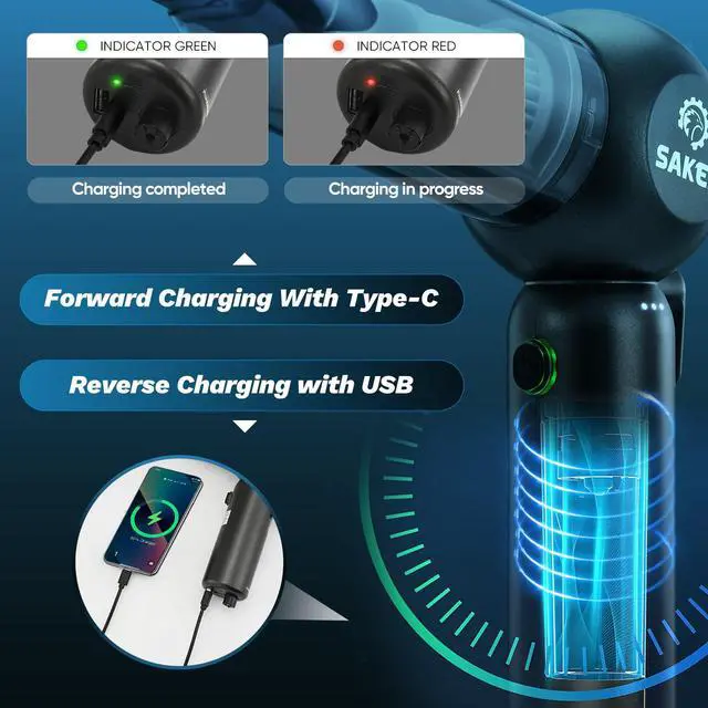 Alt view image 4 of 7 - Saker Portable Car Vacuum Cordless 20000Pa 6 in 1 Multifunctional Adjustable Small Handheld Vacuum 7800mAH with Brushless Motor for Gifts, Car Home and Office SW-102