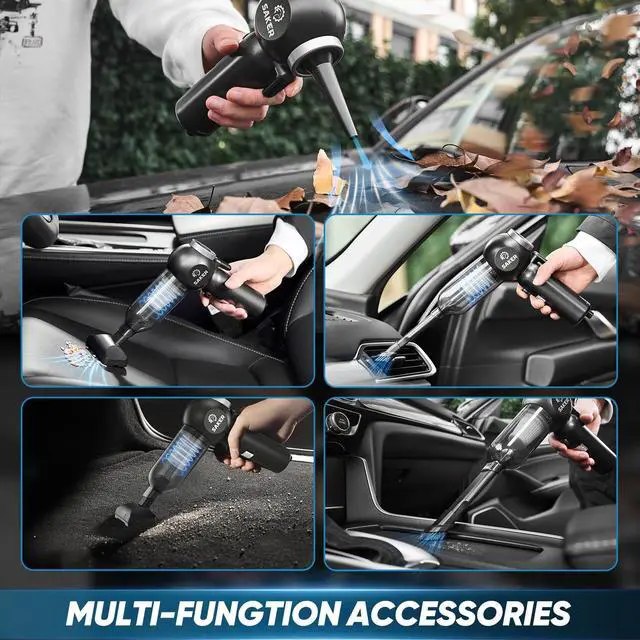 Alt view image 5 of 7 - Saker Portable Car Vacuum Cordless 20000Pa 6 in 1 Multifunctional Adjustable Small Handheld Vacuum 7800mAH with Brushless Motor for Gifts, Car Home and Office SW-102