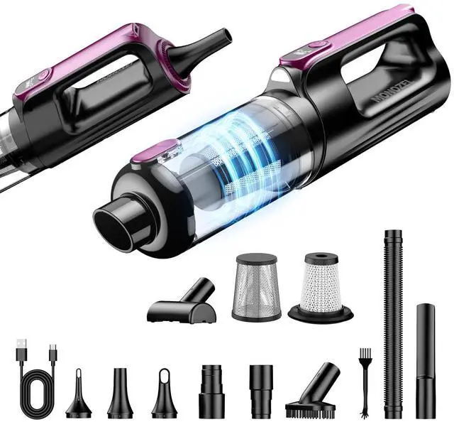 Main image of MONOZEL Cordless Handheld Vacuum Cleaner, 18000Pa 2 in 1 Car Vacuum Cleaner&Air Duster, 130W Brushless Motor with 7800mAh Battery, LED Light and Multi-Nozzles, Portable for Car, Home, Office, Pet