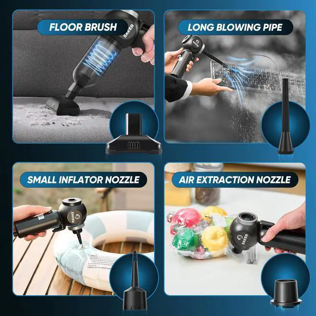 Alt view image 7 of 7 - Saker Portable Car Vacuum Cordless 20000Pa 6 in 1 Multifunctional Adjustable Small Handheld Vacuum 7800mAH with Brushless Motor for Gifts, Car Home and Office SW-102