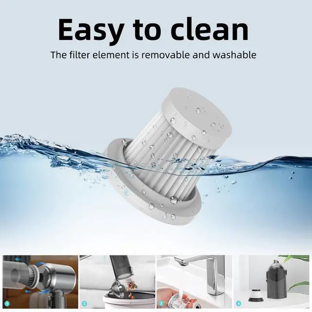 Alt view image 5 of 7 - Handheld Vacuum Cleaner, 28000Pa 4 in 1 Handheld Vacuum Cordless, Brushless Motor, One-Touch Dust Removal, 3 Speeds Car Vacuum Cleaner Portable Cordless, Ideal for Office, Home, Kitchen, Car, Pet Hair