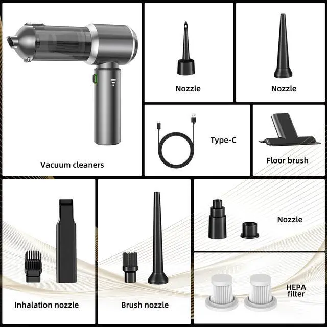 Alt view image 7 of 7 - Handheld Vacuum Cleaner, 28000Pa 4 in 1 Handheld Vacuum Cordless, Brushless Motor, One-Touch Dust Removal, 3 Speeds Car Vacuum Cleaner Portable Cordless, Ideal for Office, Home, Kitchen, Car, Pet Hair