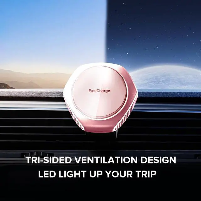 Alt view image 4 of 6 - JOYMASS for MagSafe Car Mount Charger, 15W Fast Charging Magnetic Wireless Car Charger Phone Holder Mount Fits iPhone 15 Pro Max Plus 14 13 12 Mini MagSafe Case - Pink