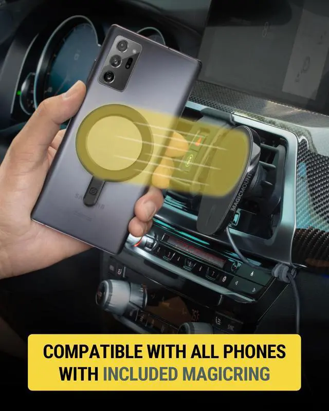 Alt view image 7 of 7 - Scosche MPQ6DV-SP Magnetic Phone Holder for Car Dashboard/Vent, 15W Wireless Fast Car Charger Phone Stand, Hands Free Cell Phone Mount Compatible with iPhone 17/16/15/14/13/12 Series & MagSafe Case