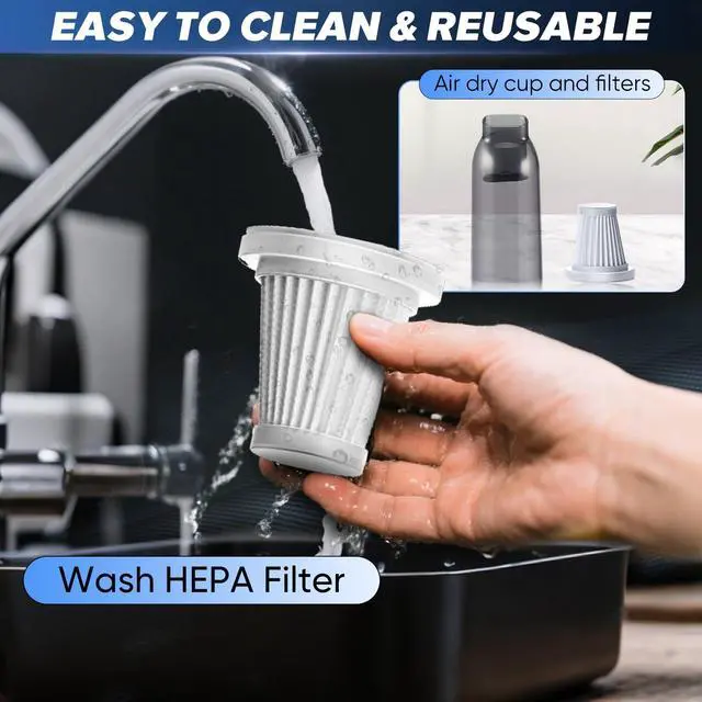 Alt view image 5 of 7 - SakerPlus 4 in 1 Handheld Car Vacuum Cleaner & Air Duster, 17500PA High Power Rechargeable Portable Vacuum with LED Light, Multi Nozzles for Car, Home & Office Ideal for Men and Family