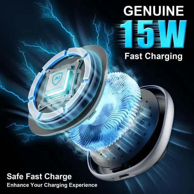 Alt view image 2 of 7 - Likzest 15W MagSafe Car Mount Charger, Magnetic Wireless Car Charger Phone Holder for iPhone 17 Pro Max/17/16/15/14/13/12, Fast Charging Air Vent & Dashboard Mount, for Galaxy S25, Pixel with MagSafe