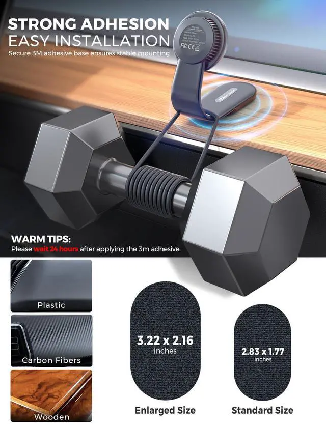 Alt view image 7 of 7 - eSamcore for Magsafe Car Mount Charger, Wireless Magnetic Car Phone Holder Detachable 15W Fast Charging for Dashboard with Bendable Aluminum Arm Only Fit iPhone 17 16 15 14 13 Pro Max Mini