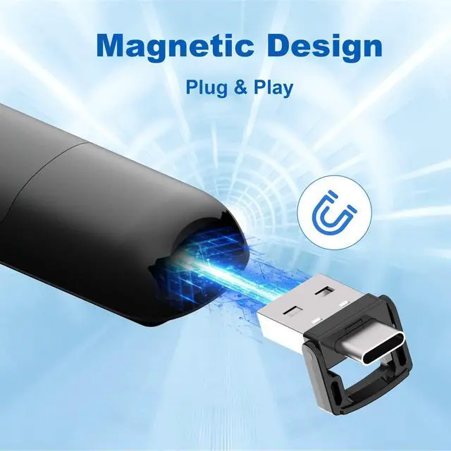 Alt view image 4 of 7 - Presentation Clicker PowerPoint Wireless Presenter Remote: Rechargeable Green Laser Pointer Clickers USB A Type C Computer Mac Power Point PPT Slideshow Google Slide Advancer