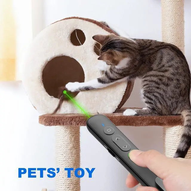 Alt view image 7 of 7 - Presentation Clicker PowerPoint Wireless Presenter Remote: Rechargeable Green Laser Pointer Clickers USB A Type C Computer Mac Power Point PPT Slideshow Google Slide Advancer