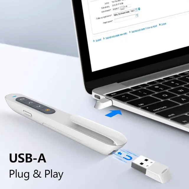 Alt view image 4 of 7 - Norwii N27 Wireless Presentation Clicker, Hyperlink Volume Control Powerpoint Clicker, 328FT Red Light Control Range Clicker for Powerpoint Presentations Remote Pointer Slide Advancer