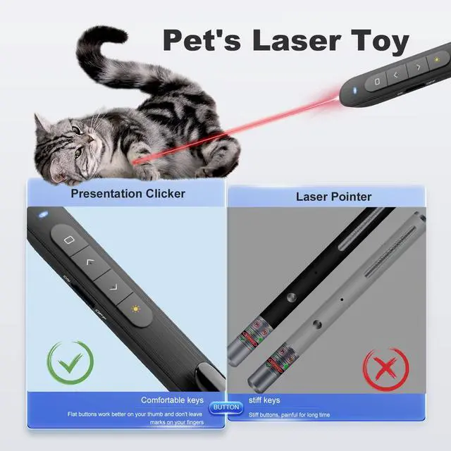 Alt view image 7 of 7 - Presentation Clicker PowerPoint Clicker with Red Light, Wireless Presenter Remote Slide Clicker for Powerpoint Presentations for Mac, Keynote, Computer, Laptop
