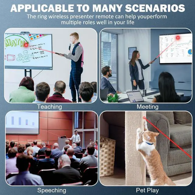 Alt view image 6 of 7 - Presentation Clicker for PowerPoint, RF 2.4GHz USB Wireless Presenter Remote with Volume Control, PowerPoint Clicker Slide Advancer for Mac, Laptop, Keynote, Windows