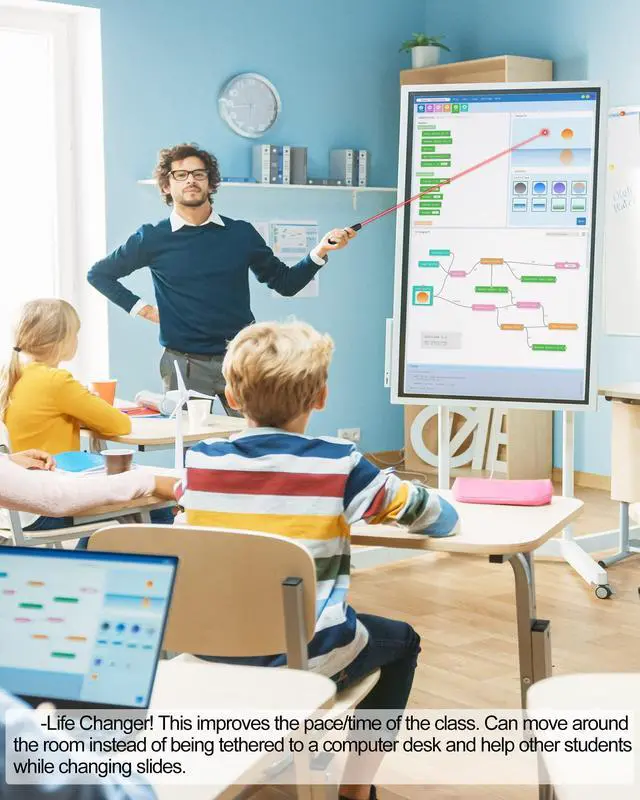 Alt view image 2 of 7 - Wireless Presenter Remote Presentation Clicker: USB Type C PowerPoint Clicker with Red Pointer Long Range PPT Control - Universal Power Point Slide Advancer for Mac MacBook Laptop PC Computer Keynote