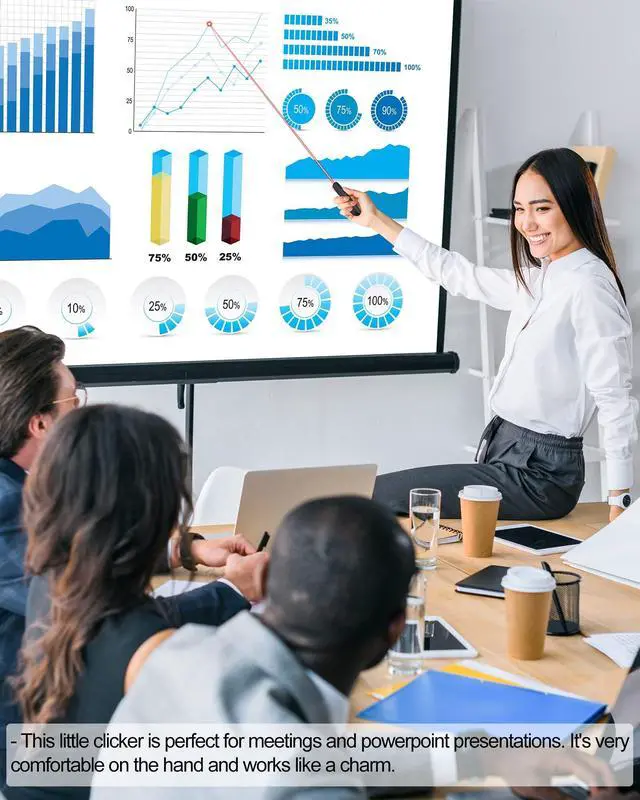 Alt view image 7 of 7 - Wireless Presenter Remote Presentation Clicker: USB Type C PowerPoint Clicker with Red Pointer Long Range PPT Control - Universal Power Point Slide Advancer for Mac MacBook Laptop PC Computer Keynote