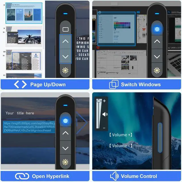 Alt view image 5 of 6 - Presentation Clicker Wireless Presenter,2.4GHz Presenter Clicker PPT Clicker on Laptop Computer, Presentation Remote Clicker for Office Classroom