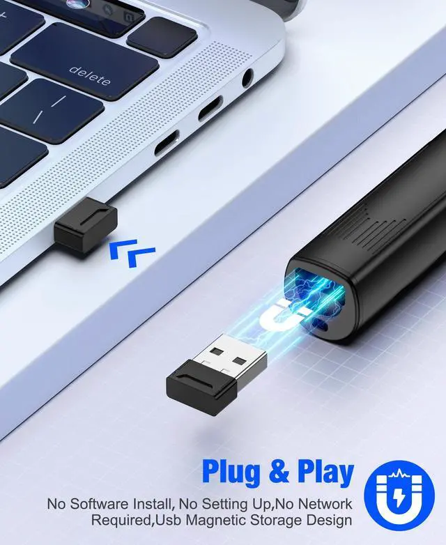 Alt view image 6 of 7 - Wireless Presentation Remote Clicker with Touch Screen Stylus Pen and Telescopic Pointer Stick,Rechargeable Professional Presenter with Digital Display,Support Presentations on MAC, PC, and Laptops