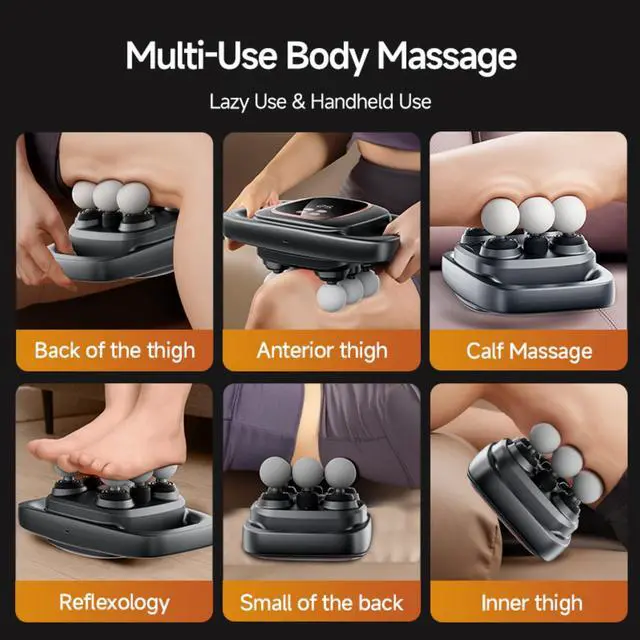 Alt view image 4 of 7 - 6-Head Massage Gun, Deep Tissue Back Massager with 30 Levels & 3 Modes, Electric Percussion Massager for Thighs, Arms, Waist, Back, Full Body Muscle Pain Relief, Ideal Gifts for Women and Men (6)