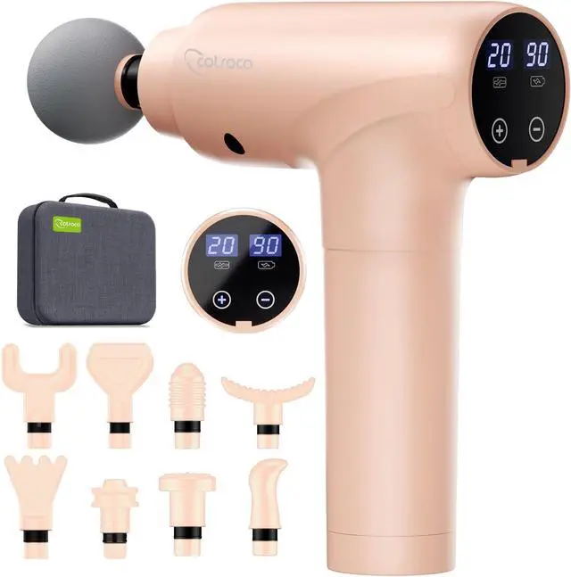 Main image of cotsoco Massage Gun Deep Tissue, Muscle Massage Gun with 9 Attachment Heads 20 Speeds & Silent Brushless Motor for Pain Relief, Handheld Percussion Back Massager Gun for Athletes(Pink)