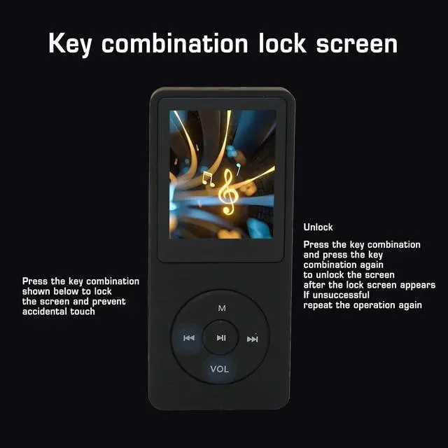 Alt view image 4 of 7 - MP3 MP4 Player 8GB Memory 64GB Expandable, 30 Hours Playback, Lightweight and Portable, Easy to Use, Lossless Sound Quality, Supports Multiple Formats (Black)