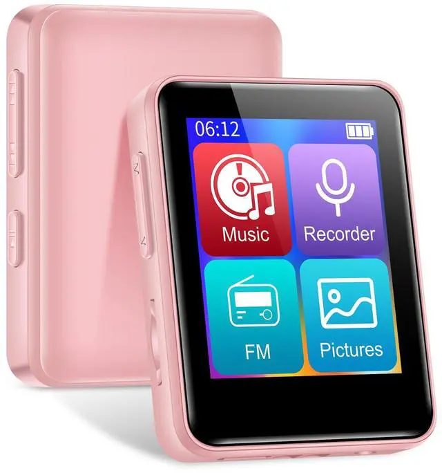 Main image of 1.8 inch HiFi Portable Music Player, Equipped with Bluetooth 64GB Sport MP3 Player, FM Radio, Recording, E-Book, Supports 512GB TF Card, Pink