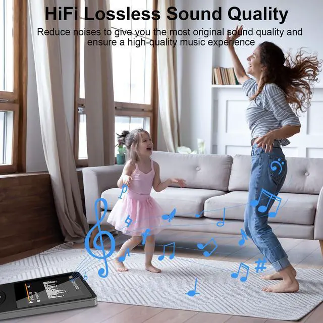 Alt view image 4 of 7 - MP3 Player with Bluetooth, Mini 32GB MP3 Music Players with Speaker, Supports Alarm Clock, FM Radio, Recording Function, Up to 128GB Memory Storage, Earphones Included