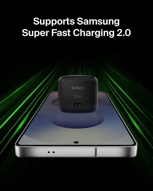 Alt view image 4 of 7 - Belkin USB C Charger Block 65W - USB C Cable Included - Super Fast Charging, Type C - Apple iPhone 17, Air, Pro, Samsung Galaxy S25, Google Pixel 10, MacBook, iPad, Nintendo Switch 2, & More - Black