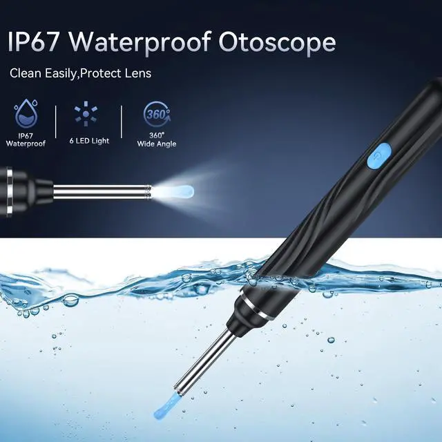 Alt view image 7 of 7 - Tomaje Ear Wax Removal Tool Camera, Earwax Removal Tools, Earwax Remover, Ear Wax Scooper, Ear Cleaner with Camera, 1080P HD Ear Camera and 6 LED Light, 6 Ear Pick & Ear Set for iOS & Android, Black