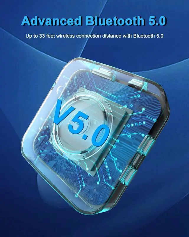 Alt view image 7 of 7 - Bluetooth Transmitter Receiver, LAICOMEIN V5.0 2 in 1 Wireless Adapter, Portable Wireless Transmitter for TV, PC, AIrplirplane, Bluetooth Receiver for Speakers, Car and Home Stereo