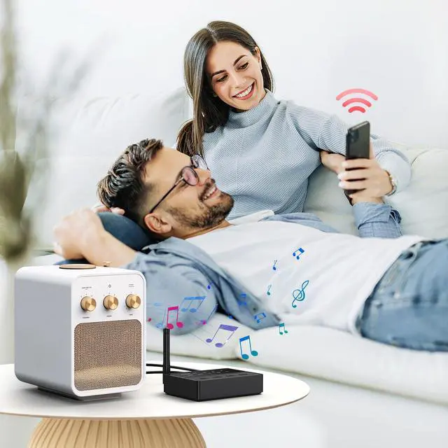 Alt view image 7 of 7 - LOFICOPER Bluetooth Transmitter Receiver, aptX Low Latency Bluetooth Audio Adapter, Long Range Wireless AUX/RCA Bluetooth 5.3 Adapter with Noise Reduction, Dual Connection for Speaker Headphones TV